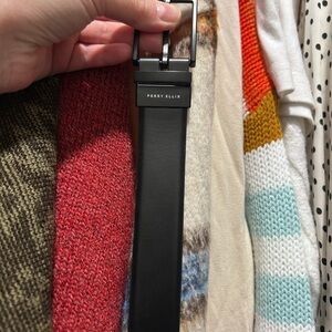 Perry Ellis Black/Brown Reversible Leather Men's Belt